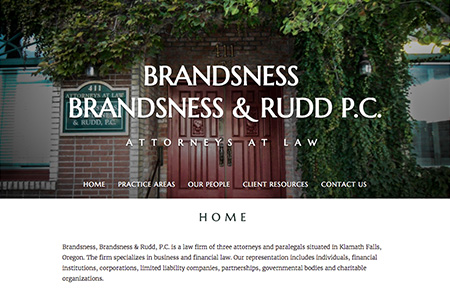 Brandsness, Brandsness, and Rudd, P.C. Website Screenshot