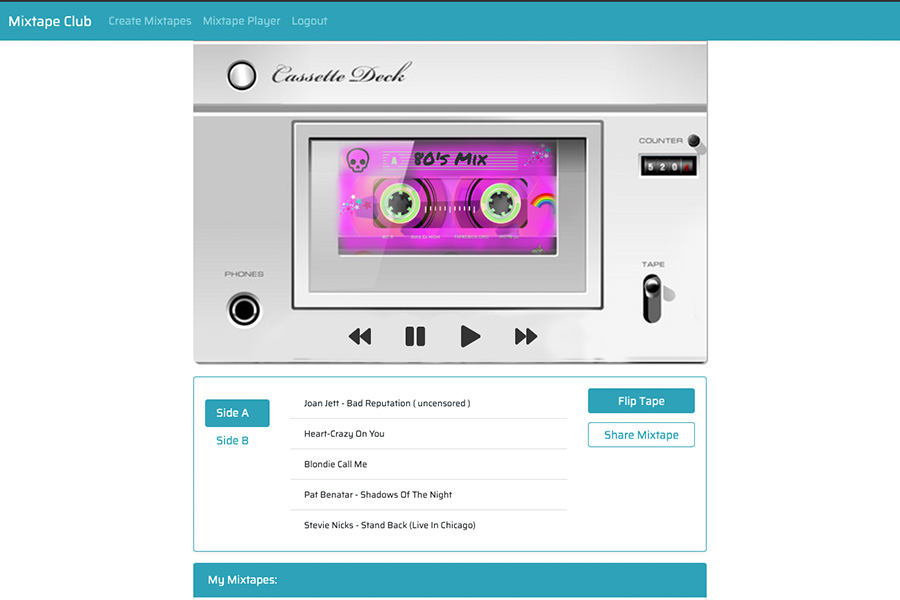Mixtape Club Web App Screenshot